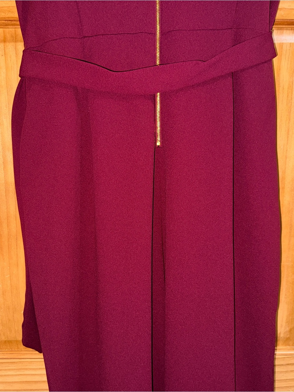 Calvin Klein Elegant Burgundy Jumpsuit w/Self Tie Belt, Tulip Sl & Pockets-16-EC - Picture 10 of 16